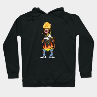 Dope Slluks monkey character rapping on the mic illustration Hoodie